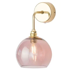 EBB & FLOW Rowan væglampe guld, skærm rosé-brun