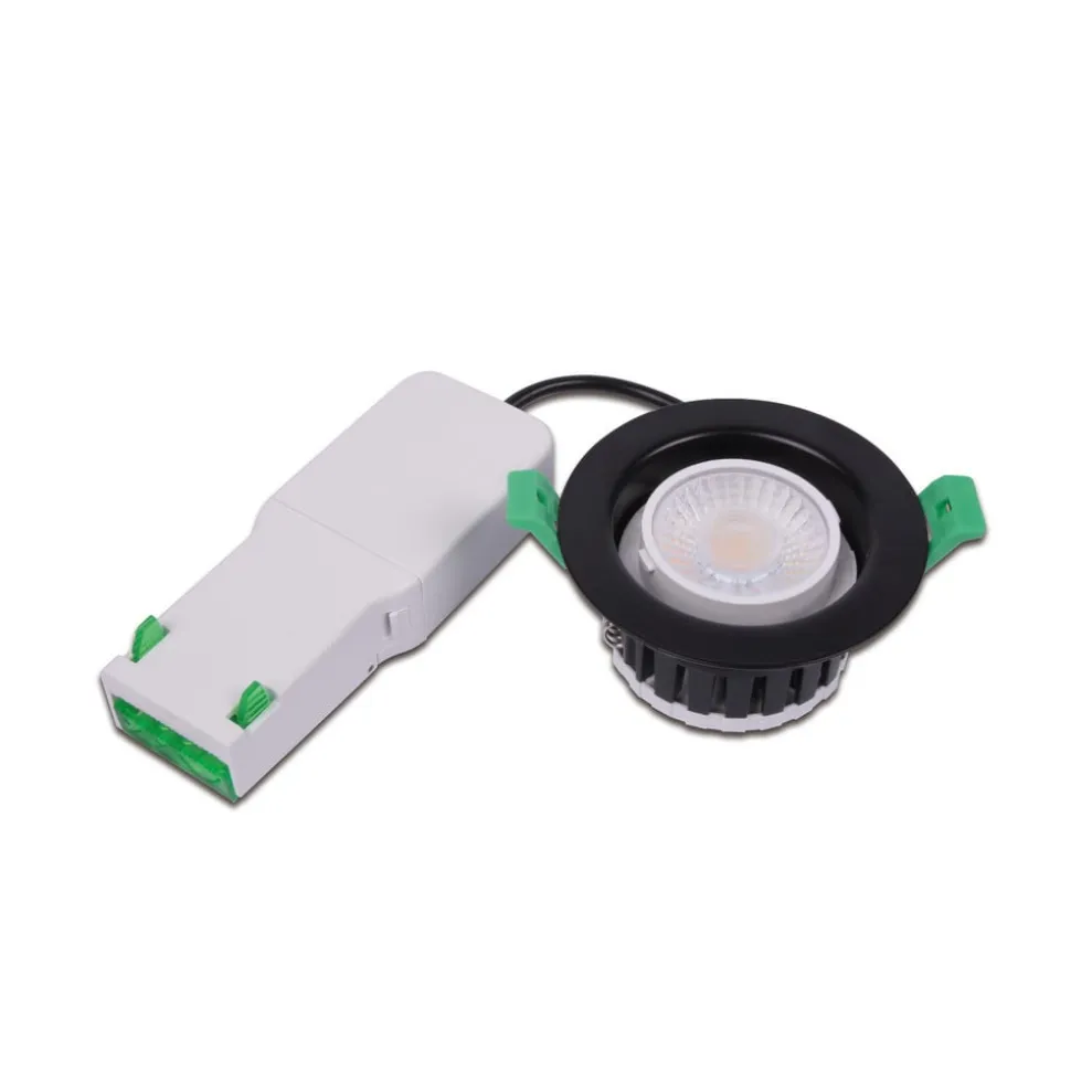 Eco R 68 LED indbygningsspot, hvid, Ø 9 cm, metal, IP65, CCT