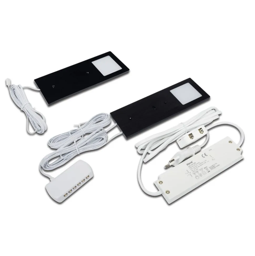 Eco-Pad F LED-underskabsbelysning, 2, 3.000 K sort
