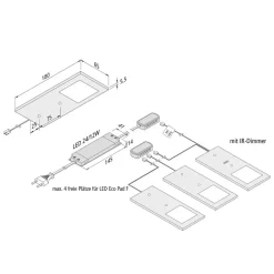 Eco-Pad F LED-underskabsbelysning, 3, 3.000 K