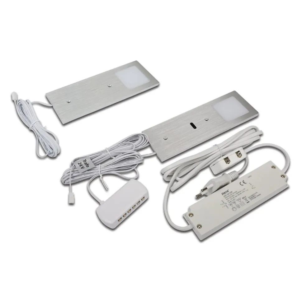 Eco-Pad F LED-underskabsbelysning, 2, 4.000 K, alu