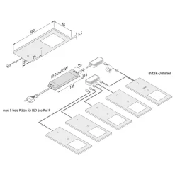Eco-Pad F LED-underskabsbelysning, 5, 4.000 K, alu