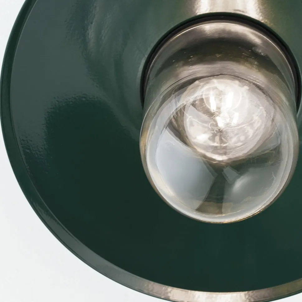 Edward udendørs loftlampe, grøn, Ø 27,5 cm, aluminium/glas