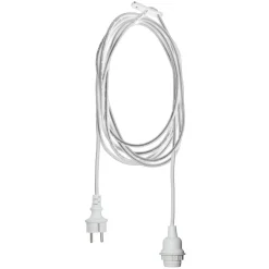 E27-fatning med Ute-kabel, 2,5 m, hvid
