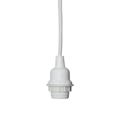 E27-fatning med Ute-kabel, 5 m, hvid