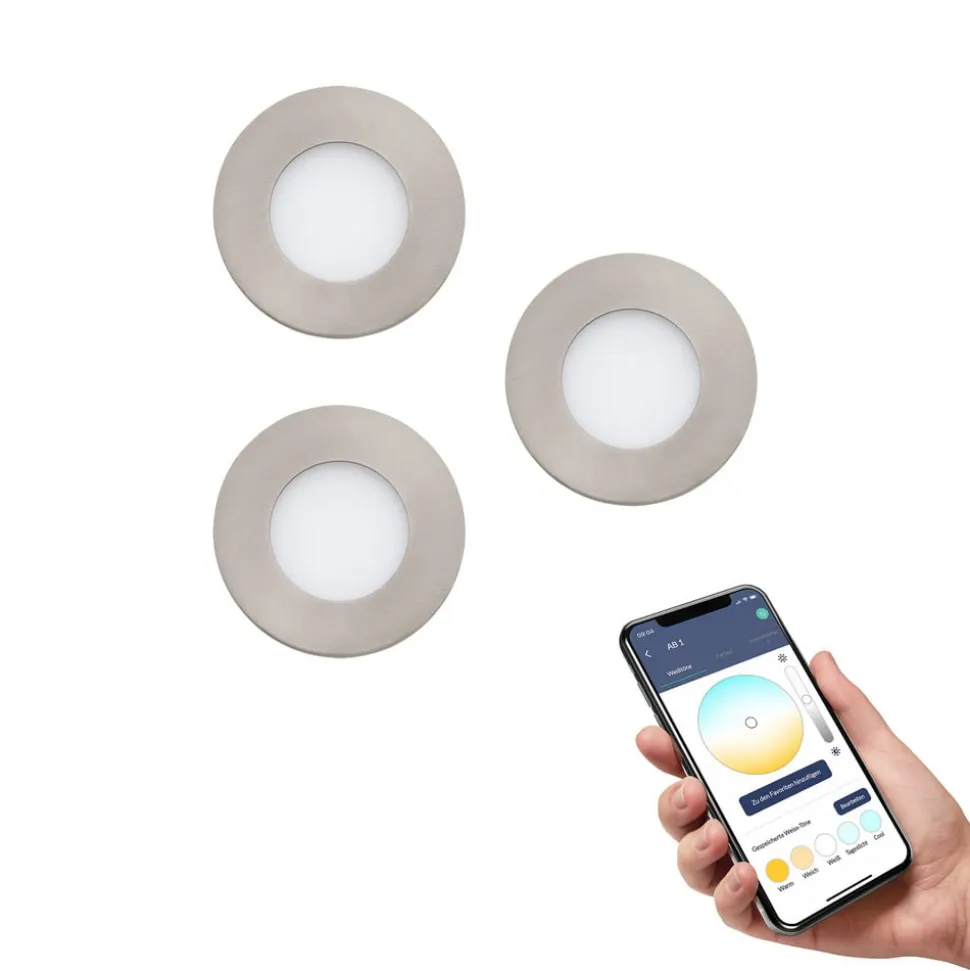 EGLO connect Fueva-C LED indbygningsspot 8,6 cm, sæt med 3 stk