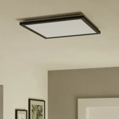 EGLO connect LED-loftlampe Rovito-Z, sort, 39 x 39 cm