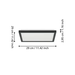 EGLO connect LED-loftlampe Rovito-Z, sort, 29 x 29 cm