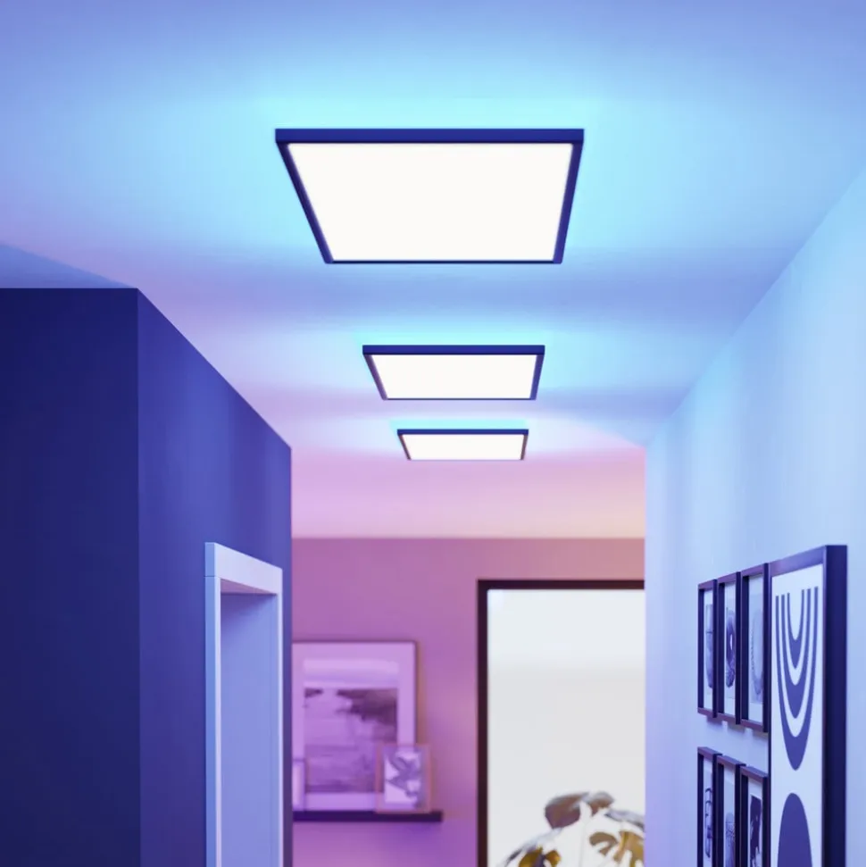 EGLO connect LED-loftlampe Rovito-Z, sort, 57 x 30 cm