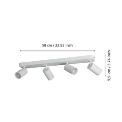EGLO connect Telimbela-Z loftspot 4 lyskilder hvid