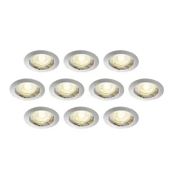 ELC Dakarra indbygnings-downlight, 10, GU10 nikkel