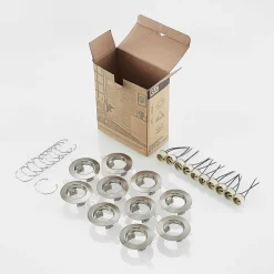 ELC Dakarra indbygnings-downlight, 10, GU10 nikkel