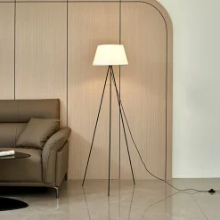 ELC Elsika gulvlampe, stofskærm, brun