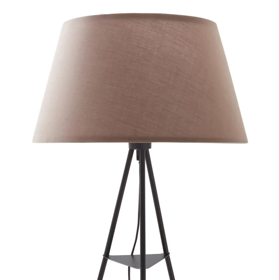 ELC Elsika gulvlampe, stofskærm, brun
