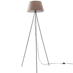 ELC Elsika gulvlampe, stofskærm, brun