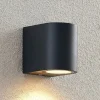 ELC udendørs væglampe Fijona, rund, 8,1 cm, grå, aluminium