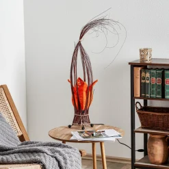 Elena bordlampe med stofskærm, orange