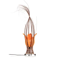 Elena bordlampe med stofskærm, orange