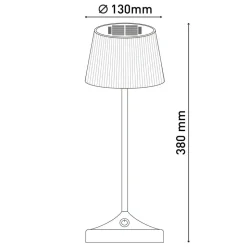 Emmi LED-bordlampe, solcelle, CCT, opladelig, grå