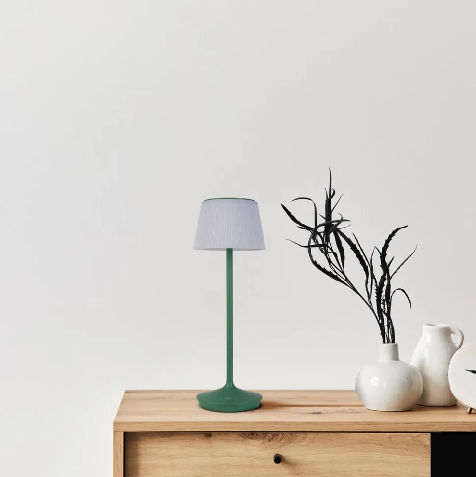 Emmi LED-bordlampe, solcelle, CCT, opladelig, grøn
