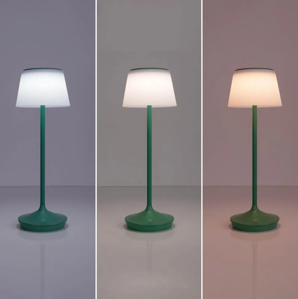 Emmi LED-bordlampe, solcelle, CCT, opladelig, grøn