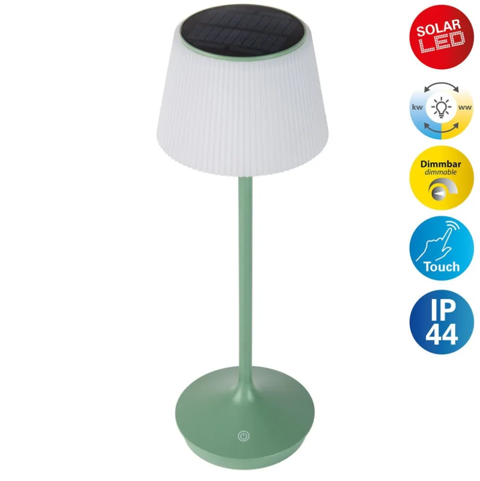 Emmi LED-bordlampe, solcelle, CCT, opladelig, grøn