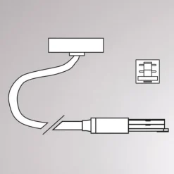 Endetilkobling Volare, kabel 2 m, baldakin, alu