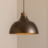 Envostar Kaitt hængelampe, brun, Ø 34 cm, trædetaljer