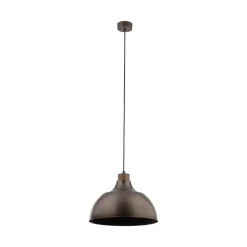 Envostar Kaitt hængelampe, brun, Ø 34 cm, trædetaljer