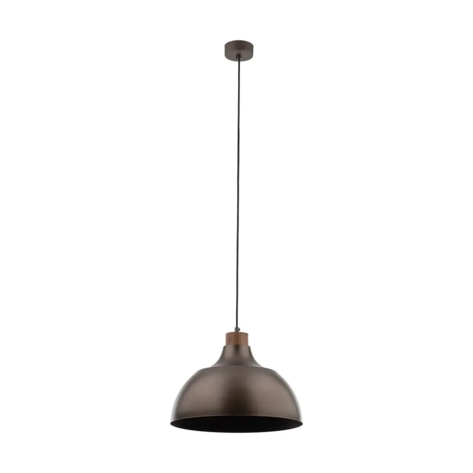 Envostar Kaitt hængelampe, brun, Ø 34 cm, trædetaljer