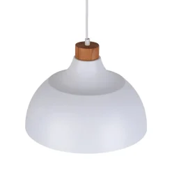 Envostar Kaitt hængelampe, hvid, Ø 34 cm, trædetaljer