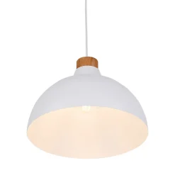 Envostar Kaitt hængelampe, hvid, Ø 34 cm, trædetaljer