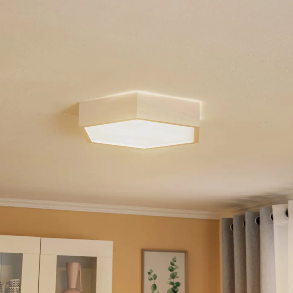 Envostar loftlampe Hagen, hvid fyrretræ