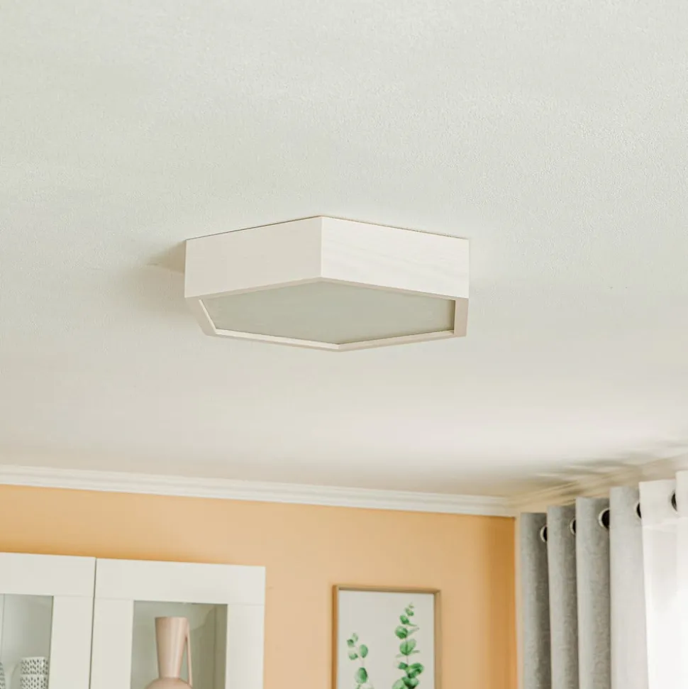 Envostar loftlampe Hagen, hvid fyrretræ