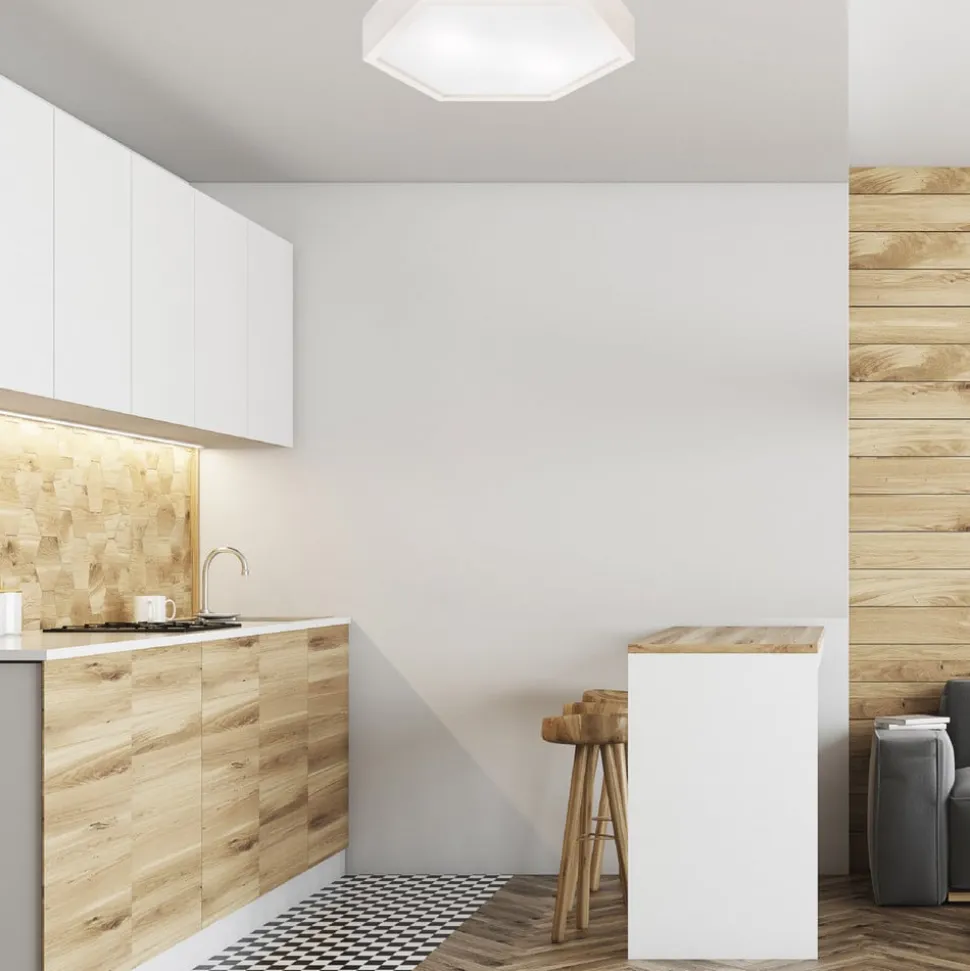 Envostar loftlampe Hagen, hvid fyrretræ