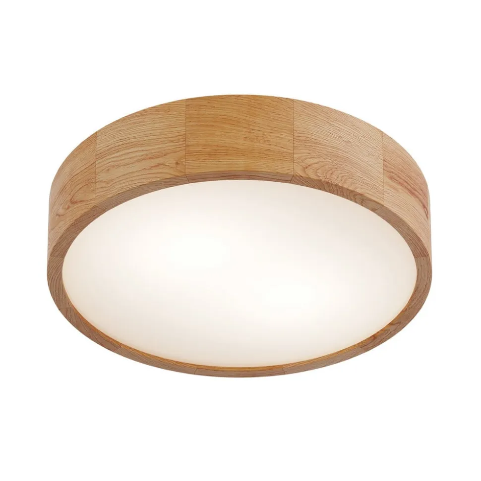 Envostar loftlampe Kerio, Ø 37 cm, naturligt egetræ