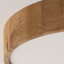 Envostar loftlampe Kerio, Ø 47 cm, naturligt egetræ