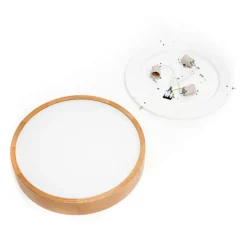 Envostar loftlampe Kerio, Ø 47 cm, naturligt egetræ