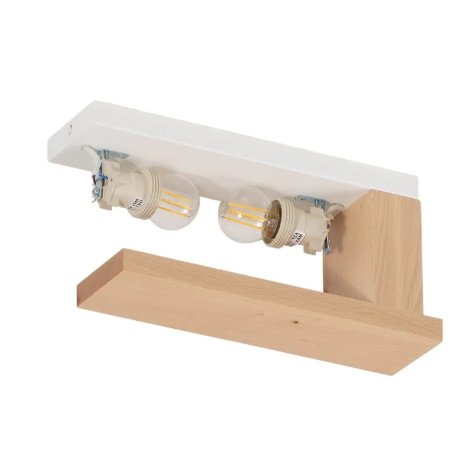 Envostar Peach Puff loftlampe med glas, træ