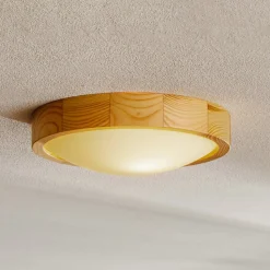 Envostar Zeus loftlampe i træ, fyr, Ø27cm