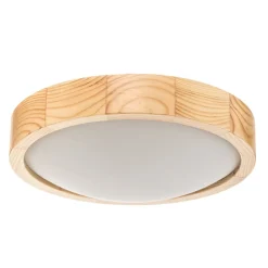 Envostar Zeus loftlampe i træ, fyr, Ø27cm