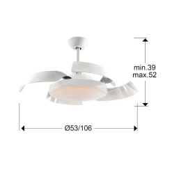 Enzo LED-loftventilator, dæmpbar, CCT, hvid