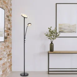 Ernst LED-gulvlampe med flexarm, sort