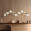 Estera hængelampe, opalglas, træ, 9 lyskilder