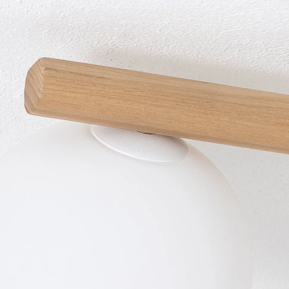 Estera loftlampe, opalglas, træ, 3 lyskilder