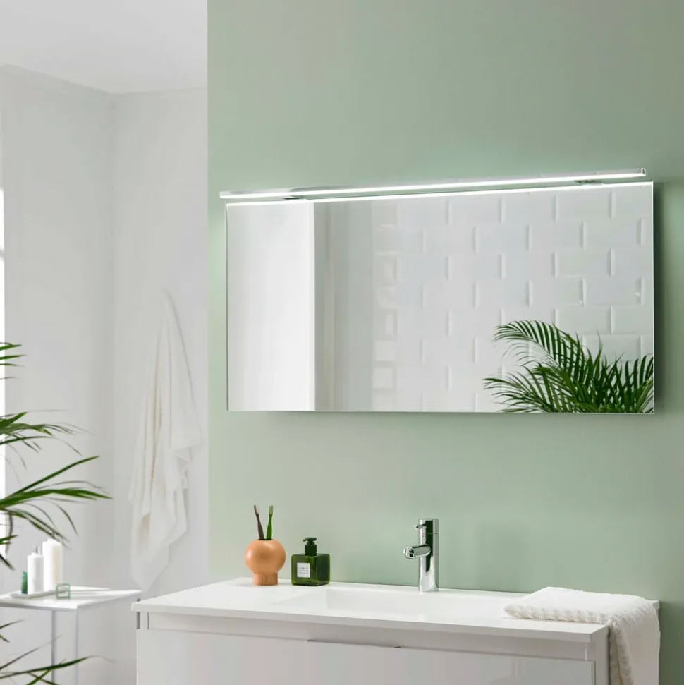 Esther 2 LED-spejlbelysning, krom, bredde 120 cm