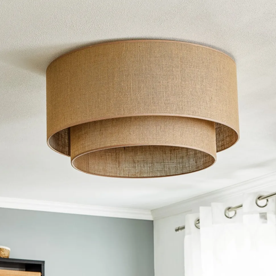 Euluna Boho jute-loftslampe naturbrun Ø60cm