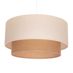 Euluna Boho pendellampe, beige, tekstil, Ø 45 cm