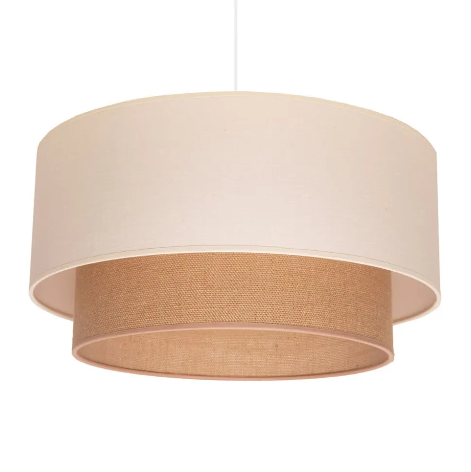 Euluna Boho pendellampe, beige, tekstil, Ø 45 cm