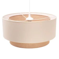 Euluna Boho pendellampe, beige, tekstil, Ø 45 cm